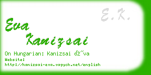 eva kanizsai business card